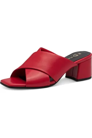 Marco Tozzi Damen Pantoletten mit Blockabsatz Elegant, (Red), 39 EU