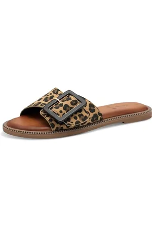 QS by s.Oliver Damen Pantoletten mit Schnalle Vegan, Mehrfarbig , 41 EU