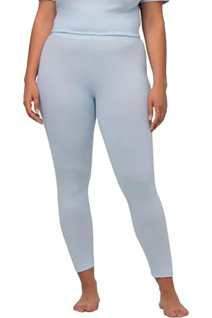 Ulla Popken Damen, Rippjersey, Slim, Biobaumwolle Leggings, , 46-48