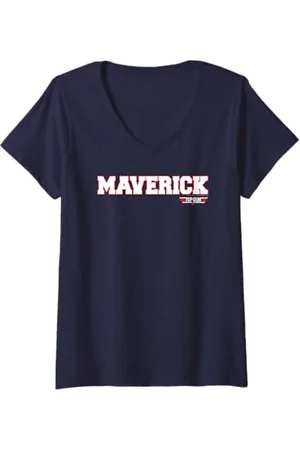 Top Gun Damen Top-Gun-Maverick-Name T-Shirt mit V-Ausschnitt