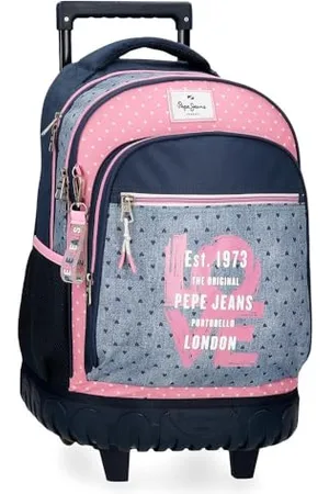 Pepe Jeans Joumma Bags Noni Compact 2 Räder, Mehrfarbig, 32 x 43 x 21 cm, Polyester, 28,9 l, bunt, Kompakter Rucksack mit 2 Rädern