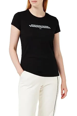 Armani Exchange Damen Printed Logo Pay Off, Slim Fit, Short Sleeves T-Shirt, , M EU
