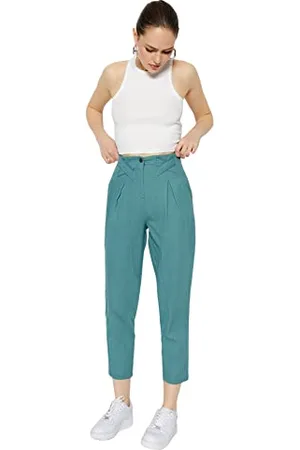 Trendyol Damen Woman High Waist Straight Leg Carrot Pants Trousers Hose, , 38