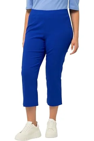 Ulla Popken Damen große Größen Übergrößen Plus Size Bengalinhose, wadenlang, Elastikbund, Stretch
