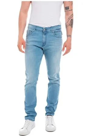 Replay Herren Jeans Mickym Slim-Fit mit Power Stretch, (Blau), 29W / 30L