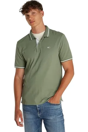 Tommy Hilfiger Herren Poloshirt Kurzarm Tipped Regular Fit, Grün (Aruba Green), M