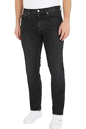 Tommy Hilfiger Herren Jeans Straight Black Stretch, Schwarz (Arbor Black), 32W / 34L