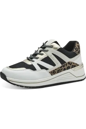 QS by s.Oliver Damen Sneaker flach Sportlich Wedges, Mehrfarbig (White/Black), 42 EU