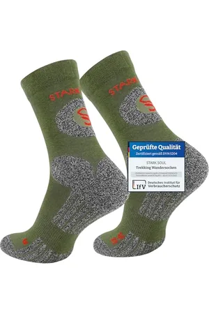 STARK SOUL Trekking Wandersocken für Damen & Herren, 2 Paar Atmungsaktive Gepolsterte Outdoor-Socken ( , 43-46)