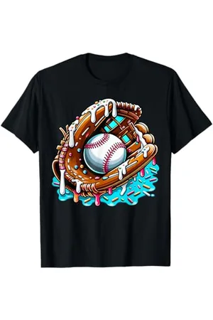 Awesome apparel Baseball Drip Ice Cream Streusel Baseball Handschuh Retro T-Shirt