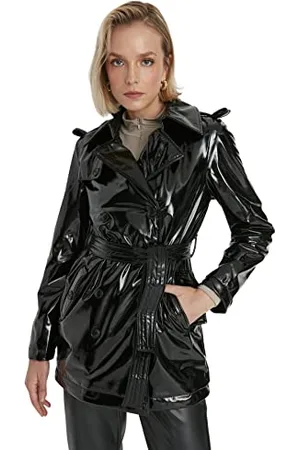 Trendyol Damen Regular Parkas Plain Webstoff Trenchcoat Coat, , 34