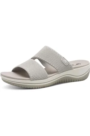 Jana Coshy Damen Hallux Pantolette mit Flexibler Sohle Elastisch, Grau , 37 EU