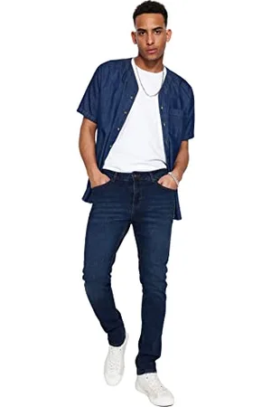 Trendyol Herren Plus Size Mittlerer Bund Slim Jeans, , 31W