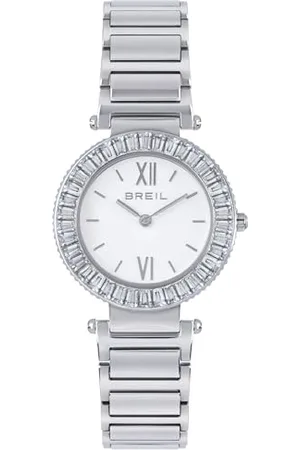 Breil Uhr Damen Pivot Ziffernblatt Weiss Bewegung NUR Zeit Quartz e Bracelet Stahl Silber TW1961