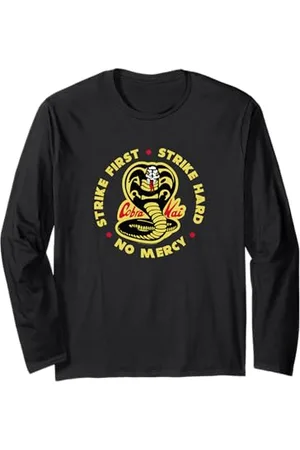 Cobra Kai Schlag zuerst zu Kobra Logo Langarmshirt