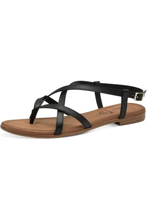 QS by s.Oliver Damen Sandalen flach aus Leder Leicht, (Black), 40 EU