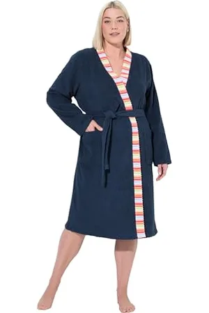 Ulla Popken Damen große Größen Übergrößen Plus Size bathrobe, decorative edge