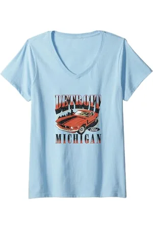 Tom Ford Damen – Vintage Mustang Detroit T-Shirt mit V-Ausschnitt