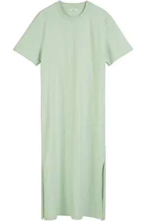 Marc O’ Polo Marc OߴPolo Denim Damen Jerseykleid mit Seitenschlitzen Relaxed Fit, Grün (Mint Mist), M