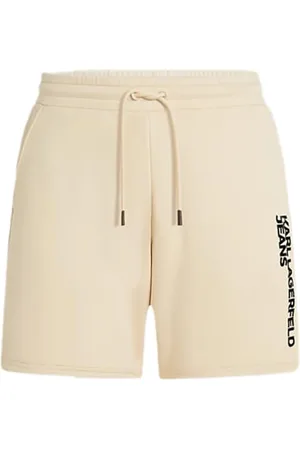 Karl Lagerfeld Text Logo Sweatshort, Men, Brown, Shorts
