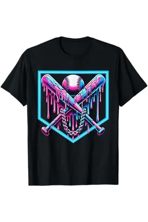 Awesome apparel Baseball Home Plate Drip Jungen Baseballschläger T-Shirt
