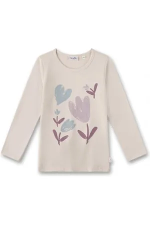 Sanetta Mädchen-Langarmshirt | Hochwertiges und gemütliches Shirt aus Bio-Baumwolle für Mädchen. Langarm Shirt mit Blumen-Motiv | Kinder Bekleidung