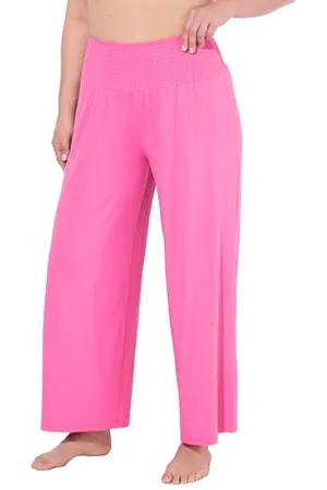 Ulla Popken Damen große Größen Übergrößen Plus Size Marlenehose, weites Bein, breiter Elastikbund
