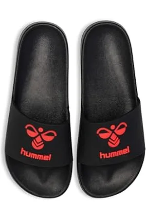 Hummel Unisex HML Essential Pool Slide Slipper, Black/Chinese RED, 45 EU