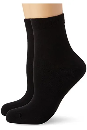Dim Socken Baumwolle Komfort Atmungsaktiv Damen x2, Black, 39-42