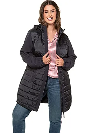 Ulla Popken Damen große Größen Softshelleinsatz Steppjacke, , 46+