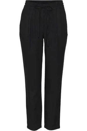 VERO MODA Damen VMJESMILO Ankle Pants WVN GA NOOS CUR Hose, Black, 46