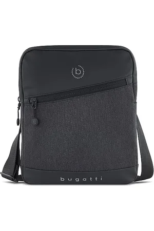 Bugatti Universum Umhängetasche für Herren, kleine schwarze Schultertasche, Mini Messenger Bag