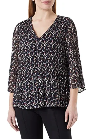 QS by s.Oliver Damen 3/4 Bluse 3 4 Arm, Schwarz, 40 EU