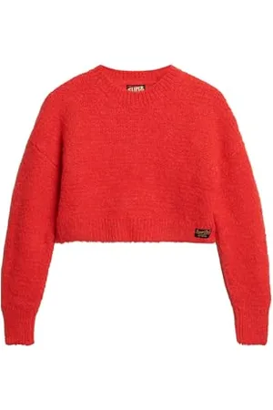 Superdry Damen Jersey de Cuello Redondo Polo-Pullover,