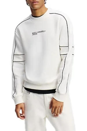 Karl Lagerfeld Regular Piping Sweat, Men, White, Sweatshirt