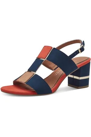 Marco Tozzi Damen Sandalen mit Absatz Elegant Vegan, Blau , 41 EU