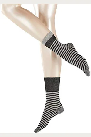 ESPRIT Damen Fold Stripe W SO Socken, Blickdicht, , 35-38