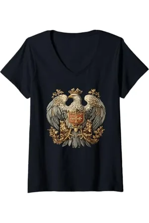 Eagle Damen Deutsches Reich Wappentier Adler deutsches Wappentier T-Shirt mit V-Ausschnitt