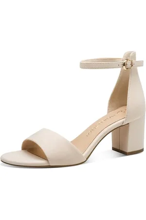 Marco Tozzi Damen Sandalen mit Absatz mit Riemen Elegant, Beige , 41 EU