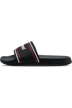 Hummel Unisex Pool RT Slide Sandal, Black/White/RED, 48 EU