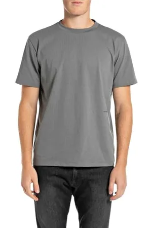Replay Herren T-Shirt Kurzarm aus Baumwolle, Grau (Iron Grey... 493), S