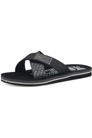 QS by s.Oliver Herren Pantoletten mit Kreuzriemen Flach, (Black), 40 EU