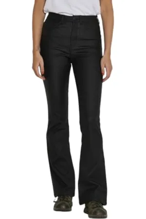Noisy May Damen Nmsallie Hw Flare Coated Pants Noos Jeans, , M 32L EU