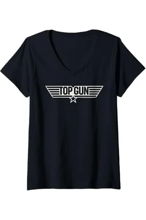 Top Gun Damen -Stars & Bars T-Shirt mit V-Ausschnitt