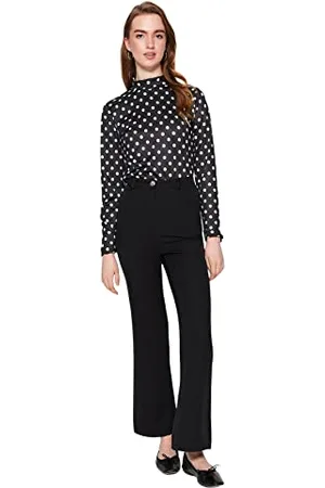 Trendyol Damen Women High Waist Wide Leg Regular fit Modest Pants Hose, , 38