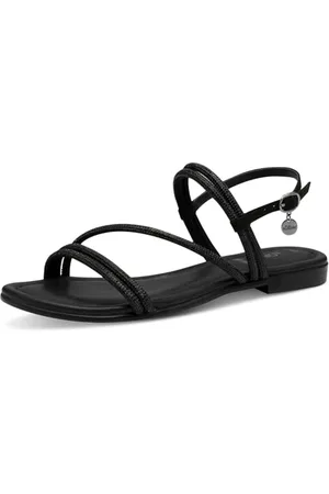 QS by s.Oliver Damen Sandalen flach mit verstellbarem Riemchen Leicht, (Black), 39 EU