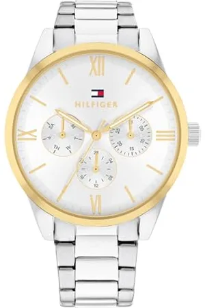 Tommy Hilfiger Multi Zifferblatt Quarz Uhr für Damen mit Silbernes Edelstahlarmband - 1782744
