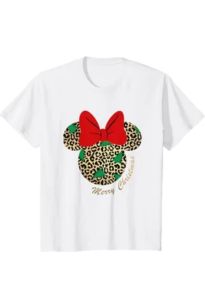 Disney Kinder Christmas Minnie Mouse Leopard Christmas T-Shirt