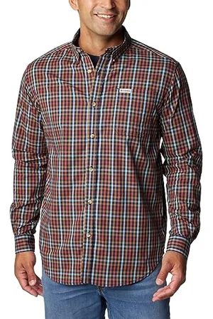 Columbia Herren Rapid Rivers Ii Long Sleeve Wander-Shirt, Karomuster, Marineblau, XL