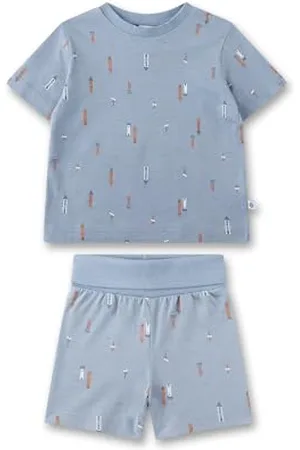 Sanetta Jungen-Schlafanzug kurz | Nachhaltiger und bequemer Schlafanzug aus Bio-Baumwolle für Jungen. Baby Schlafanzug 098